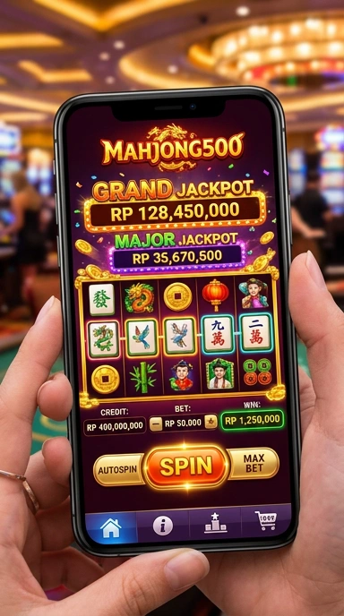 Tampilan antarmuka pengguna aplikasi mahjong500 yang intuitif.